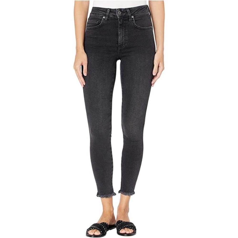 Free People Size 27 We the Free Black Frayed Hem Womens Stretch Jeans Jeggings